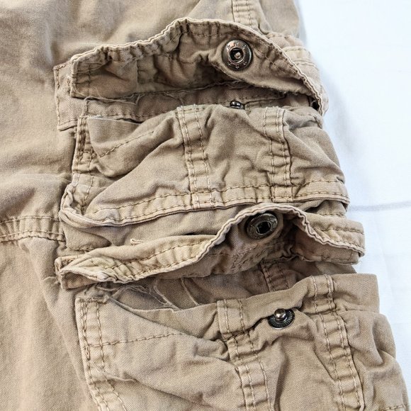 PaperDenim&Cloth Brown Drawstring Leg Cargo Shorts - Picture 6 of 8